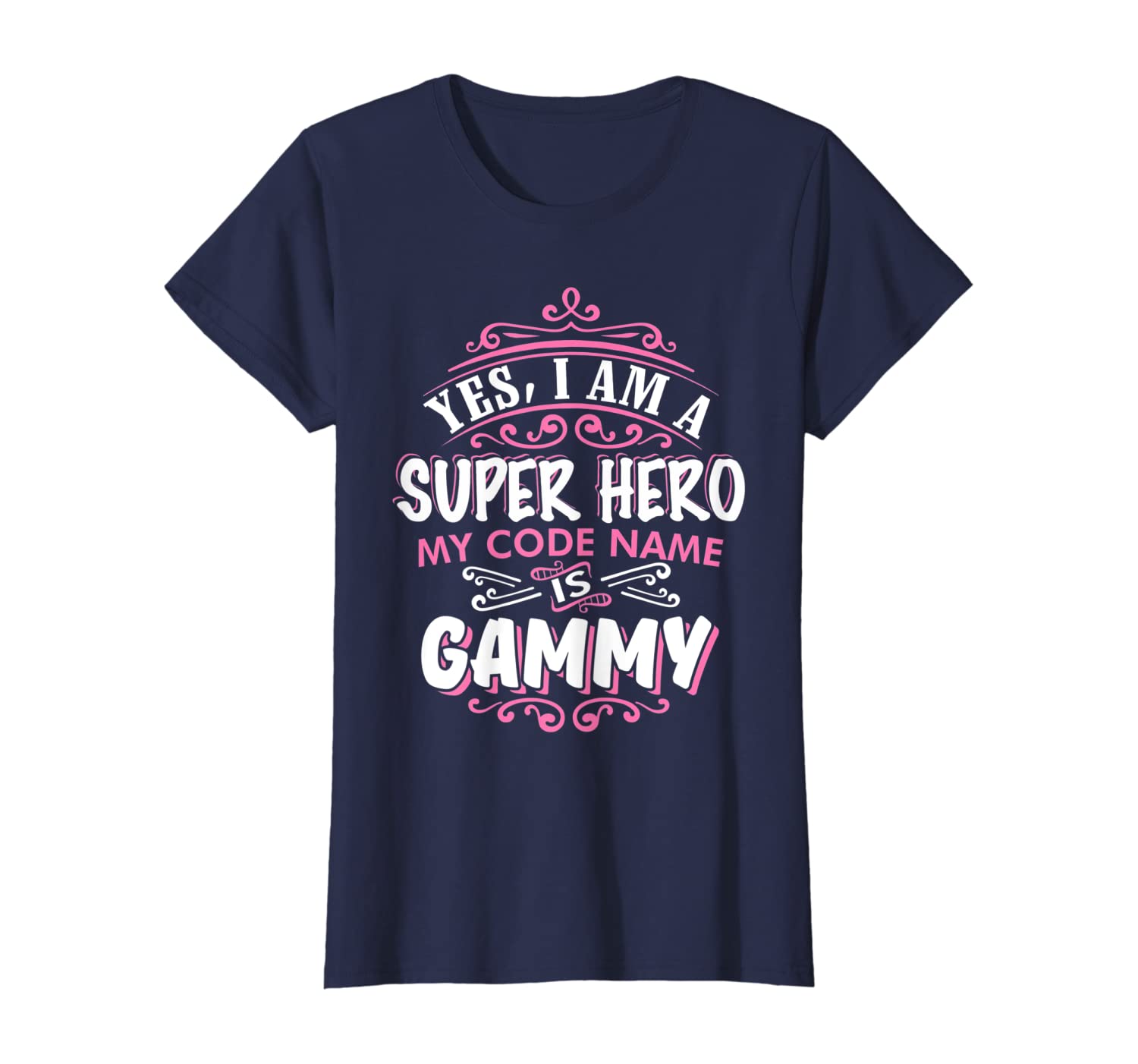 Womens YES I am a Super hero, my Code name is Gammy Funny T Shirt-image-699235815