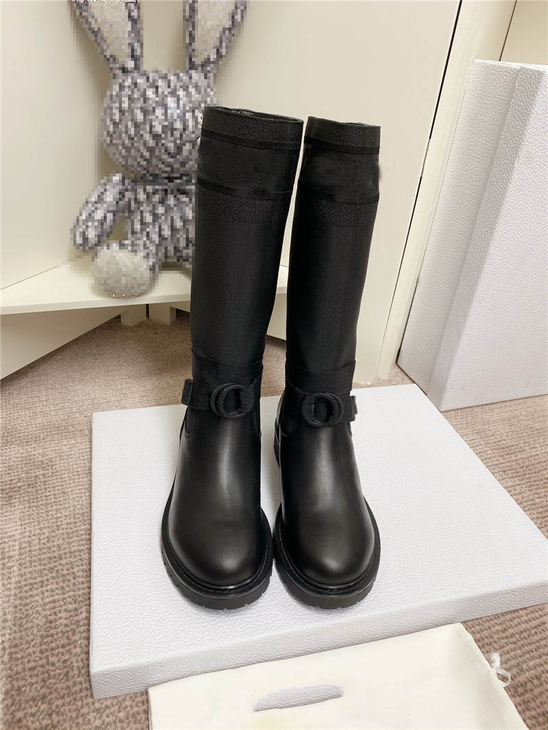 

Designer Luxury Womens Ladies Black Over The Knee boots Low Heel Platform Boot With Box