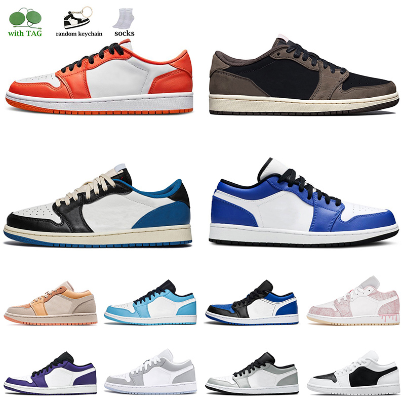 

Wholesale 2021 NIK Jumpman 1s Low Men Jordan 1 Basketball Shoes Designer Air Jorden Trainers Travis Scotts Fragment Starfish University Blue UNC Womens Sports, B34 low paint drip 36-45