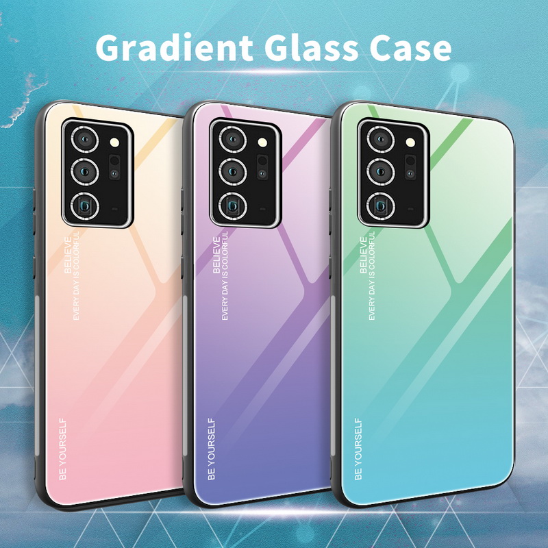 

Gradient Glass Phone Cases For Samsung Galaxy S21 Ultra S20 FE Note 20 A72 A52 A42 A32 A71 A51 5G A41 A31 A21s A11 A01