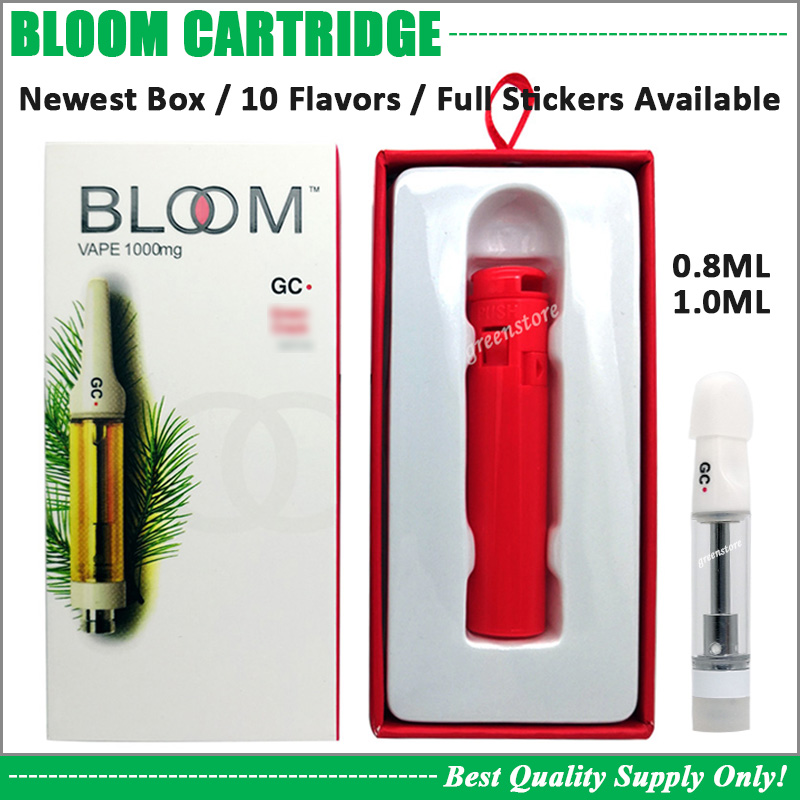 

Premium Bloom Cartridge Distillate Vape 0.8ML Pyrex Glass Ceramic Coil Thick Oil 510 Battery Atomizer Heavy Hitters