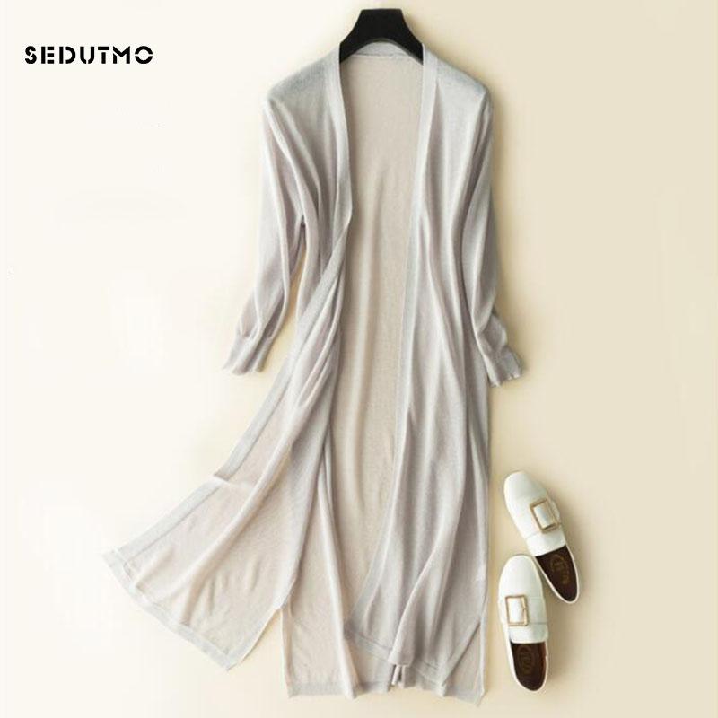

Women' Blouses & Shirts SEDUTMO Summer Long Kimono Women Knitted Cardigan Blouse Thin Autumn Boho Tops Oversize Beach Shirt ED811, Beige