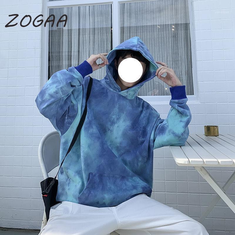 

Men's Hoodies & Sweatshirts ZOGAA 2021 Harajuku Tie Dye Hoodie Fashion Thicken Hip Hop Sweatshirt Japanese Streetwear Large Size, Blue