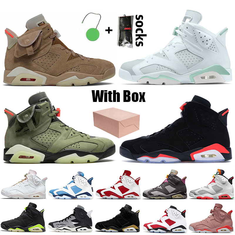 

With Box Red Oreo 6s Basketball Shoes Jumpman 6 British Khaki UNC Mint Foam Gold Hoops Carmine Black Infrared Bordeaux Silver Tech Chrome Hare Mens Trainers Sneakers, C32 red oreo 40-47
