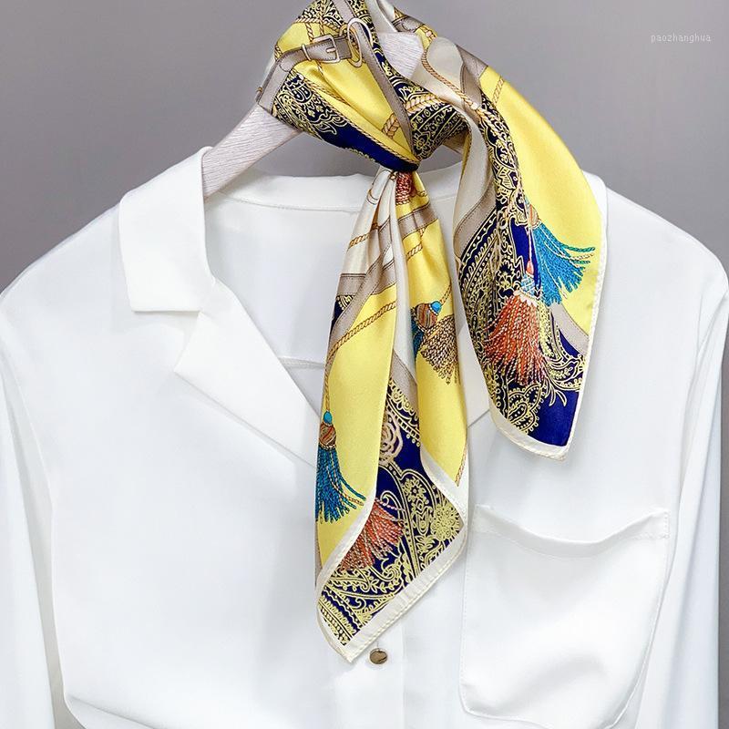

Fashion 2022 100% Natural Real Silk Neckerchief For Women Print Square Scarf Headscarf Bandana Hijab Foulard Scarves, Blue;gray