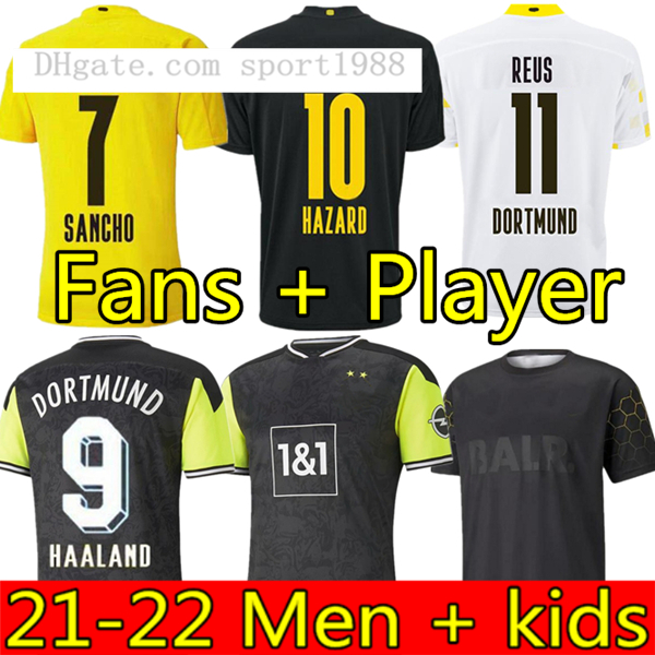 

HAALAND REUS 20 21 4th soccer jerseys 2021 football shirts BELLINGHAM SANCHO HUMMELS BRANDT men kids kit maillot de foot, Black;yellow