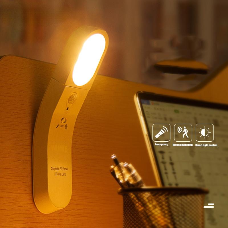 

Night Lights USB Smart Charging Human Induction Light Control Cabinet Wall Lamps Creative Gift Bedside Lamp