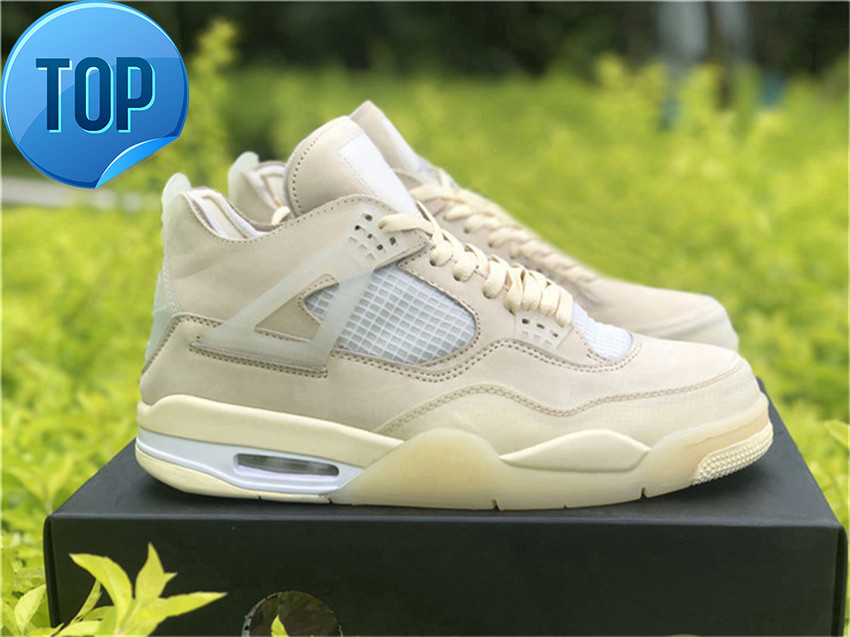 

2021 Hot Off Authentic 4 SP WMNS Sail Bred Man Outdoor Shoes Muslin White Black Trainers Sneakers With Original Box
