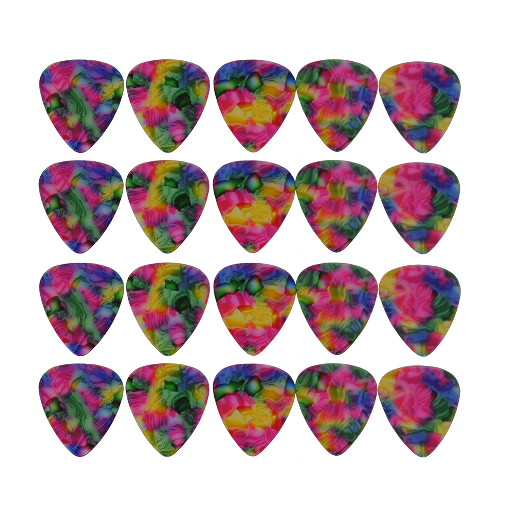 

Lots of 100 pcs Medium 0.71mm Guitar Picks Plectrums Celluloid Tie dye Mosaic red