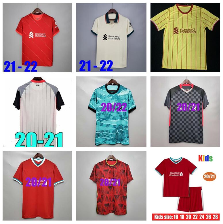 

21 22 Fourth 4th LVP soccer jerseys Air M.SALAH FIRMINO Gerrard special edition Smicer Alonso Hamann Barnes KUYT Cisse Max 2021 Football Shi, Black;yellow