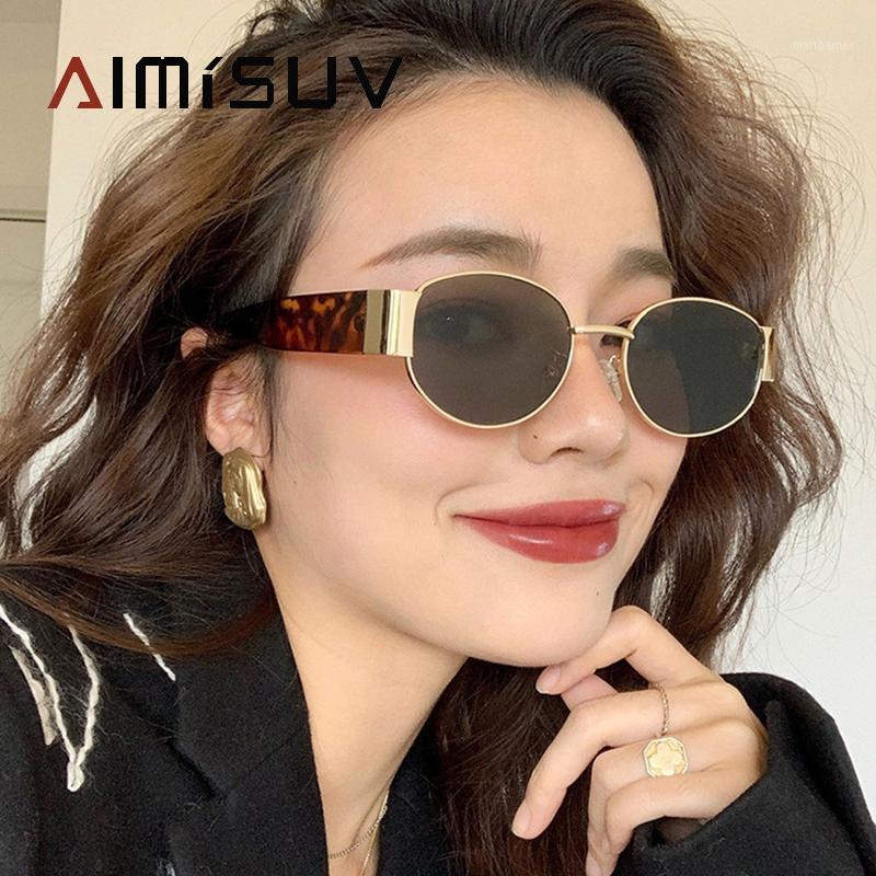 

Sunglasses AIMISUV Oval Steampunk Women Retro Punk Gothic Anti-glare Decorative Glasses For Driving Men Occhiali Da Sole Donna