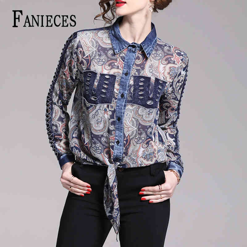 

Women Runway Shirts Blouses Tops Fashion Long Sleeved Vintage Casual Shirt Printed Female Blusa Feminina Streetwear 210520, Bh316d-1818h