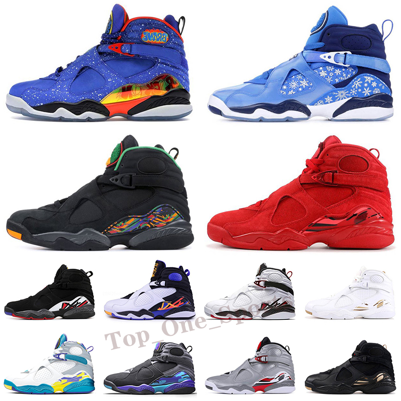 

Mens 8s basket ball Shoes Outdoor Aqua Black South Beach Three Peat Doernbecher 8 Trainers SE White Multicolor Sneakers #Z11, Color 1