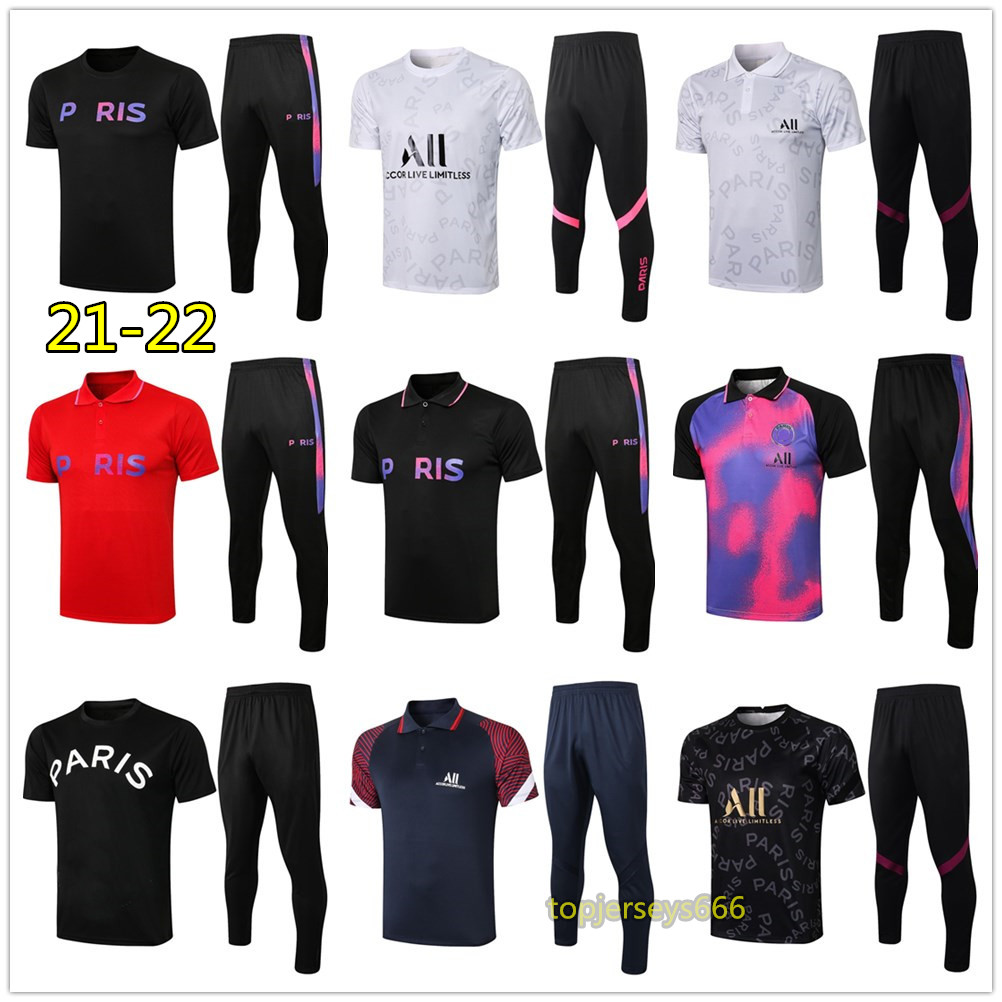 

2022 Mens soccer jersey polo shirts training suit 21 22 men football Short sleeve shirt and pants jogging 2021 survetement foot chandal futbol