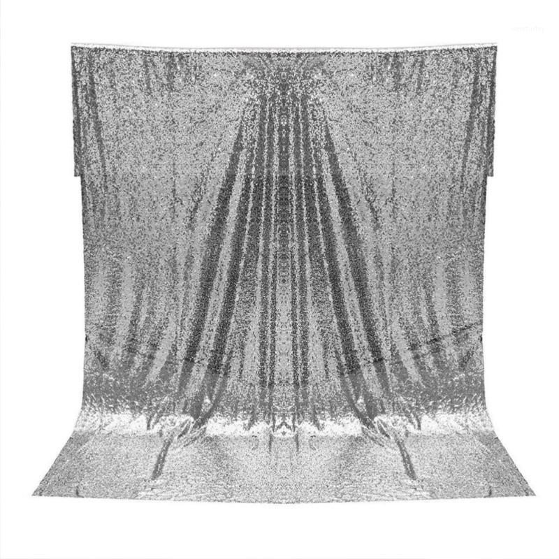 

Party Decoration 1.2x1.8M Shimmer Sequin Fabric Pography Backdrop Drape Curtain For Wedding Year Christmas (Silver)