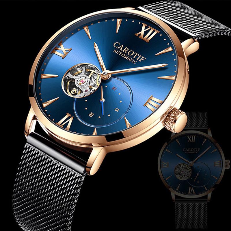 

Wristwatches Simple And Fashionable Men's Automatic Mechanical Watch Casual Brand Business Waterproof Clock Relogio Masculino, Black rose