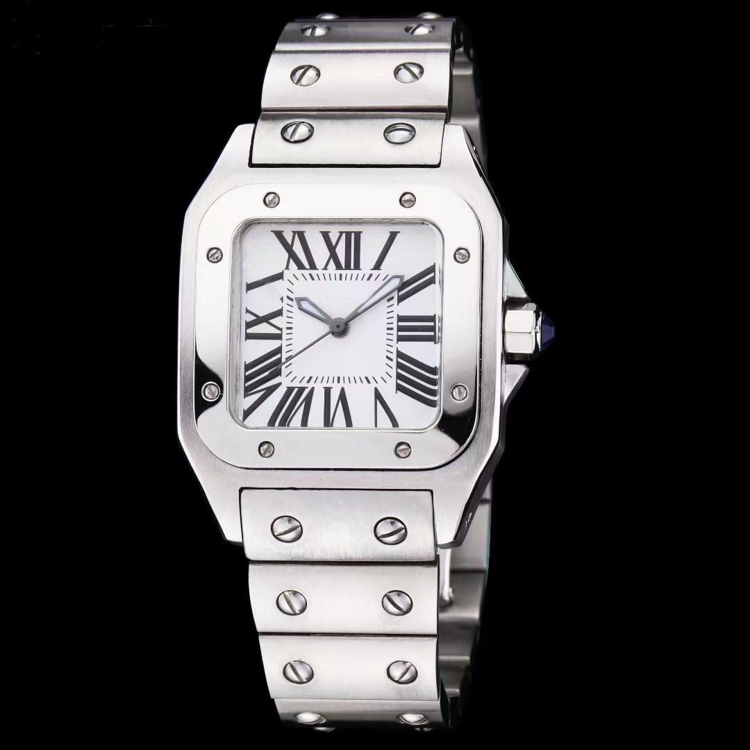 

Factory men watch SANTO WSSA0018 mens Quartz Movement watches white dial sapphire glass stainless steel strap luxury Wristwatch, Women