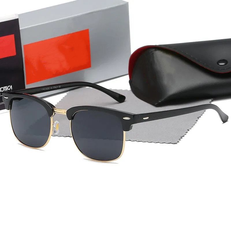 

top quality sunglass Classic Round Brand ray Design UV400 sunglasses Eyewear Metal Gold bans Frame Sun Glasses Men Women Mirror Luxury Polaroid glass Lens