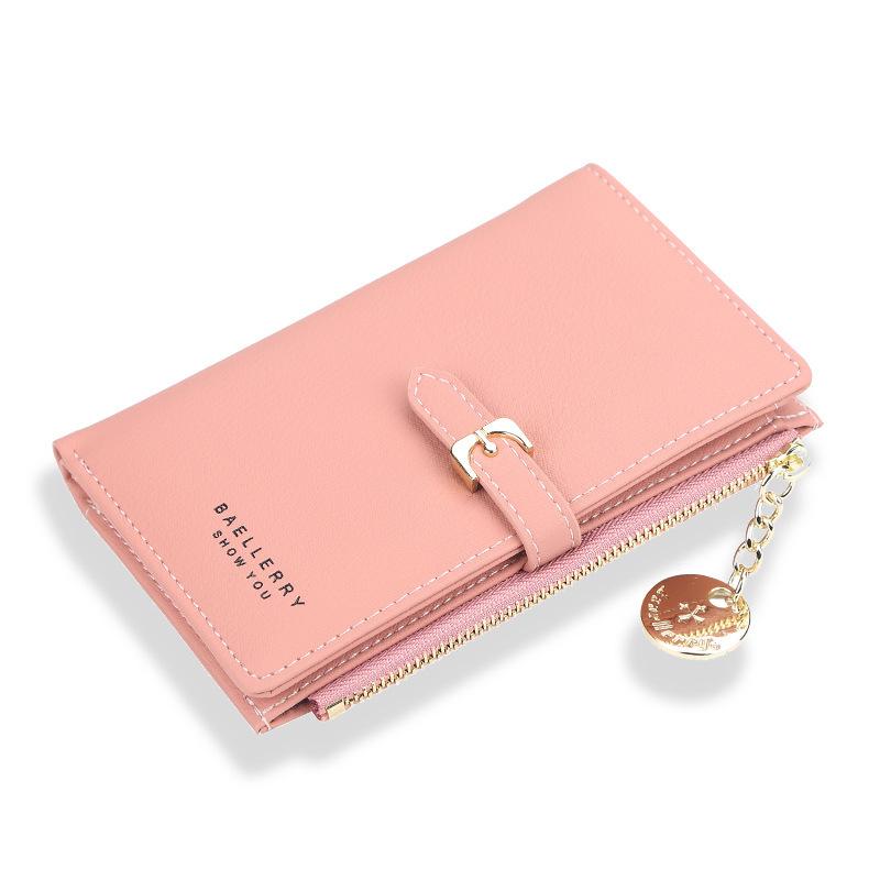 

Wallets Luxury Leather Women Wallet Normal Size Ladies Small Clutch Money Coin Card Holders Zipper Purse Slim Female Cartera, Black