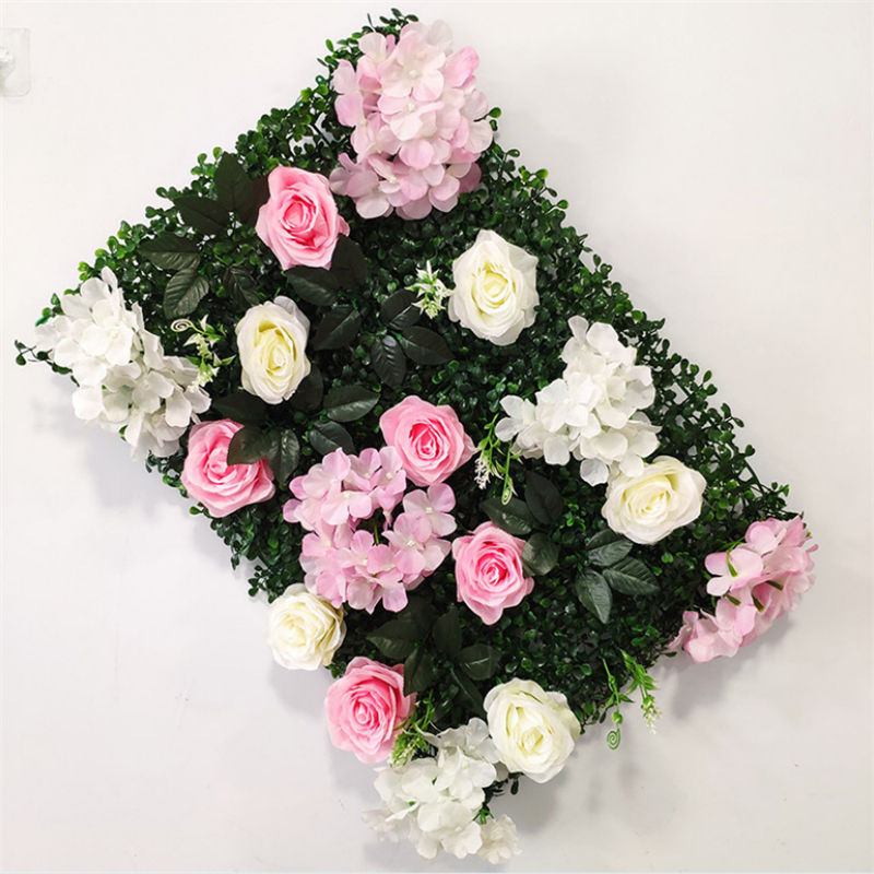 

60x40cm Artificial Flowers DIY Decoration Flower Wall Panels Silk Rose Pink Romantic Wedding Backdrop Decor, Customize