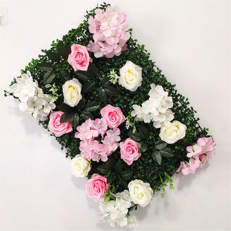 

60x40cm Artificial Flowers DIY Decoration Flower Wall Panels Silk Rose Pink Romantic Wedding Backdrop Decor