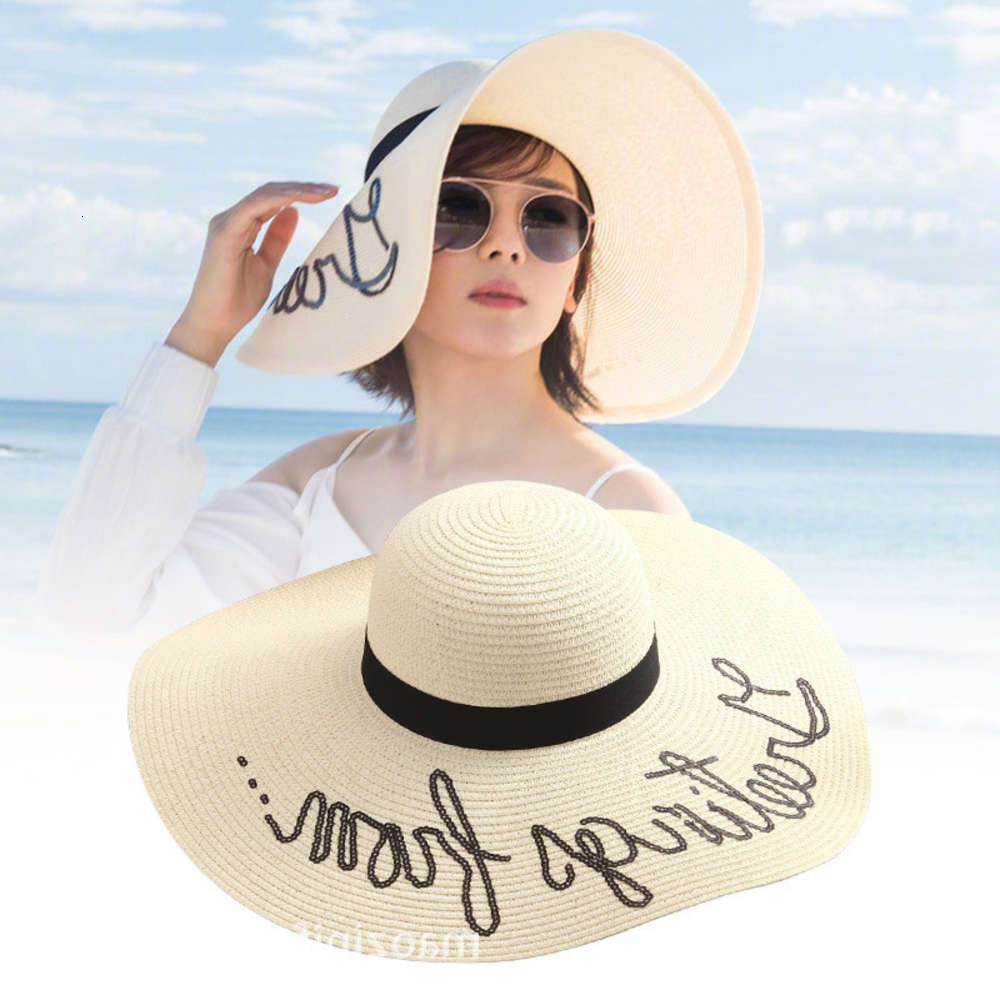 

Sun hat Song of joy 2 Liu Tao same women's Korean big brim Beach summer sun Andy straw Hat, Blue;gray