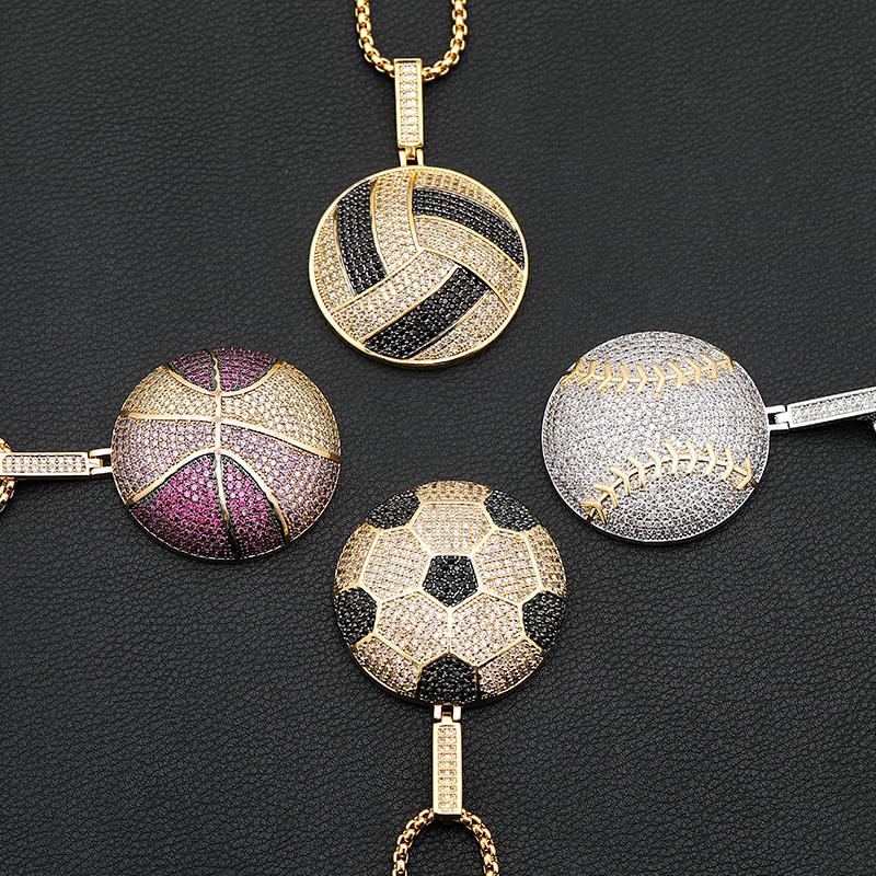 Pendant Necklaces Hip Hop Sports-Style High-End Zircon Necklace Nightclub Ball Stadium Match Decorated With Fashion Accessories-image-708518845