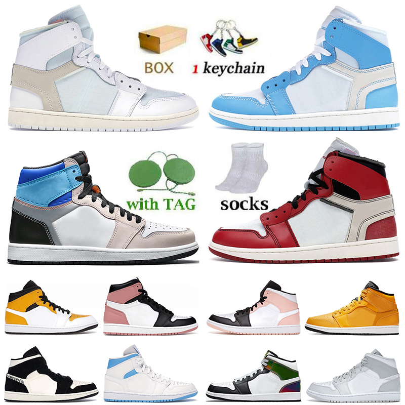 

Fashion Jorden Retro 1 Off Mens Basketball Shoes Jodan 1s Women Men White High OG With Box Air Jordan Travis Scott Hyper Royal Electro Orange Sports Trainers Sneakers, #2 high travis scott 36-46