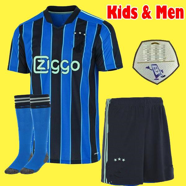 

A JAX soccer jersey amsterdam 2021 2022 KUDUS ANTONY BLIND PROMES TADIC NERES CRUYFF 21 22 men + kids kit+socks football shirt uniforms away, Black;yellow