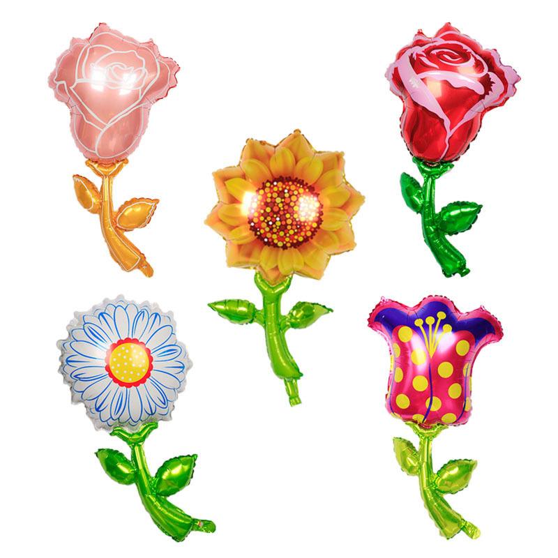 

Party Decoration Flower Balloon Sun Green Leaf Rose Small Daisy Aluminum Foil Wedding Birthday