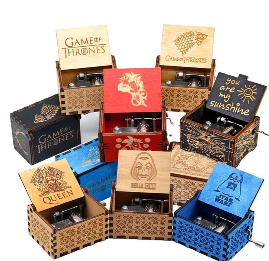 

Creative Classic decor wooden Music Box All kinds pictures Ingraved Hand Shaking motivated Harry Poters Ornaments Musics Boxs support Customized