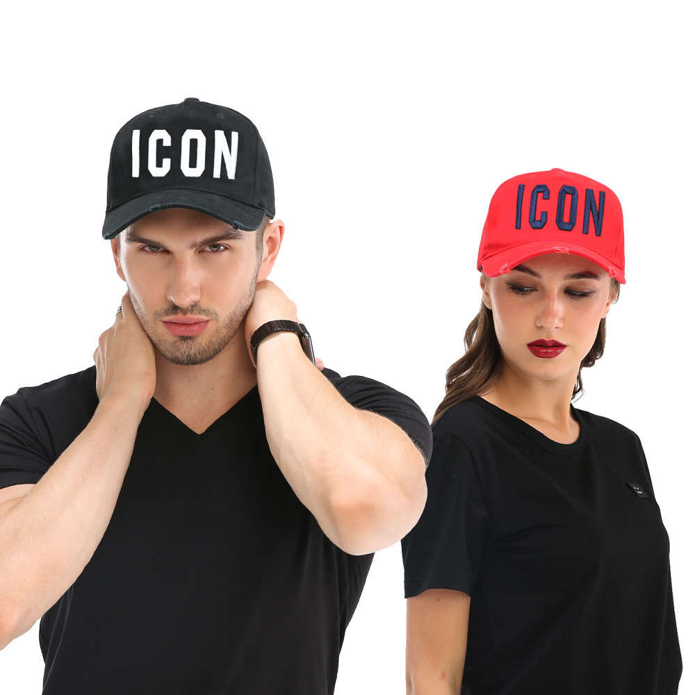 

Icon embroidered women's sun hat cotton men's baseball cap fashion, Blue;gray