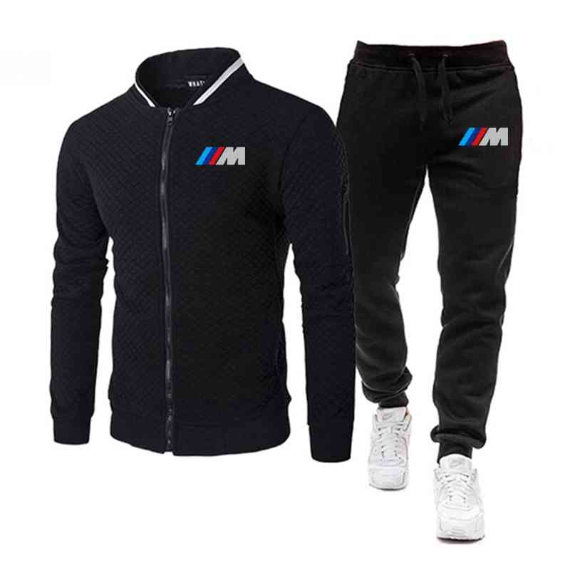 

2021 Car Standard Bmw Hooded Sportswear Men's Suit Sports Casual Jacket + Pants 2-piece Sweatshirt Racing Hoodie, Photo 1