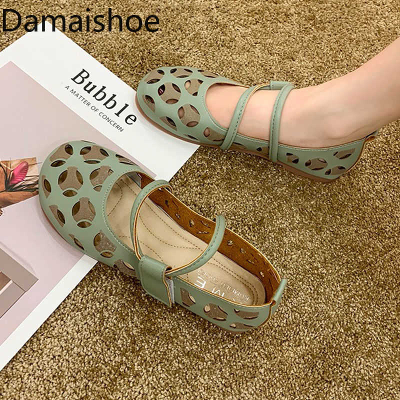 

Women's Shoes Soft Bottom for Pregnant Women 2021 Summer New Hollow Flats Pumps All-Matching Granny Comfort Mother Nurse Shoes Y0721, Green