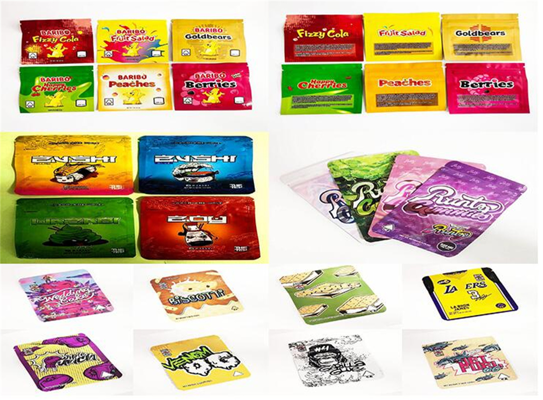 

600mg Baribo Bags Resealable Edibles Goldbears Happy Cherries Berries Fruit Salad Fizzy Cola Peaches Mylar Packaging 6 Colors