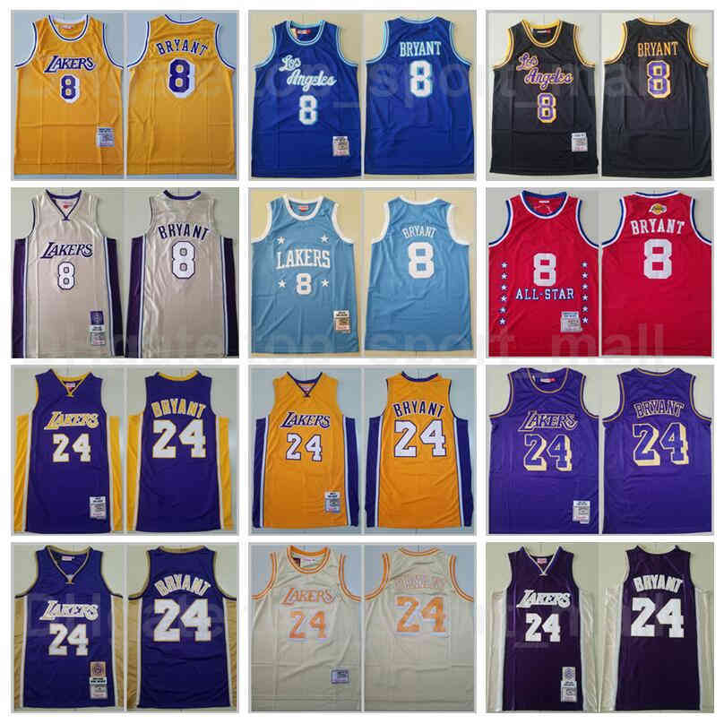 

Mitchell and Ness Basketball Jersey 8 Bean The Black Mamba 2001 2002 1996 1997 1999 Stitched High Quality Team Yellow Blue Purple Vintage Mans
