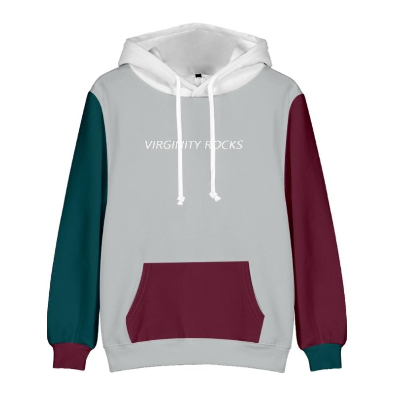 

Men's Hoodies & Sweatshirts 2022 Danny Virginity Rocks Color Block Grey Hoodie3D Trendy Print All-match Harajuku Unisex Hoodie Tops M, As picture