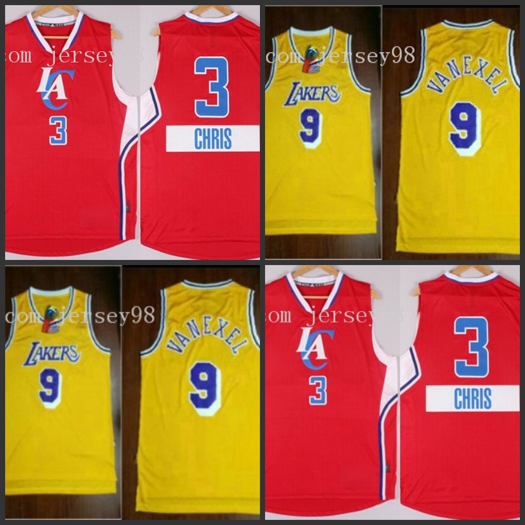 

Los Angeles Laker men #3 Chris Paul #9 Nick Van Exel retro Basketball Jersey, Black