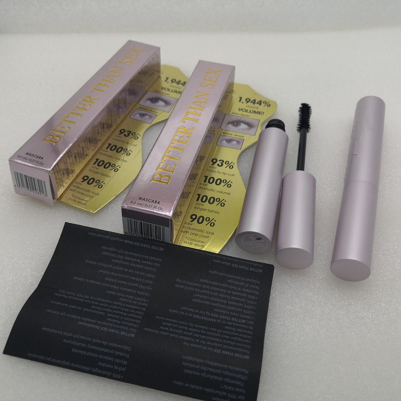 

Thick Eye Lashes Makeup Mascara Extension Long lasting Curling Eyelash Brush with Pink Aluminum Tube 8ml, Black