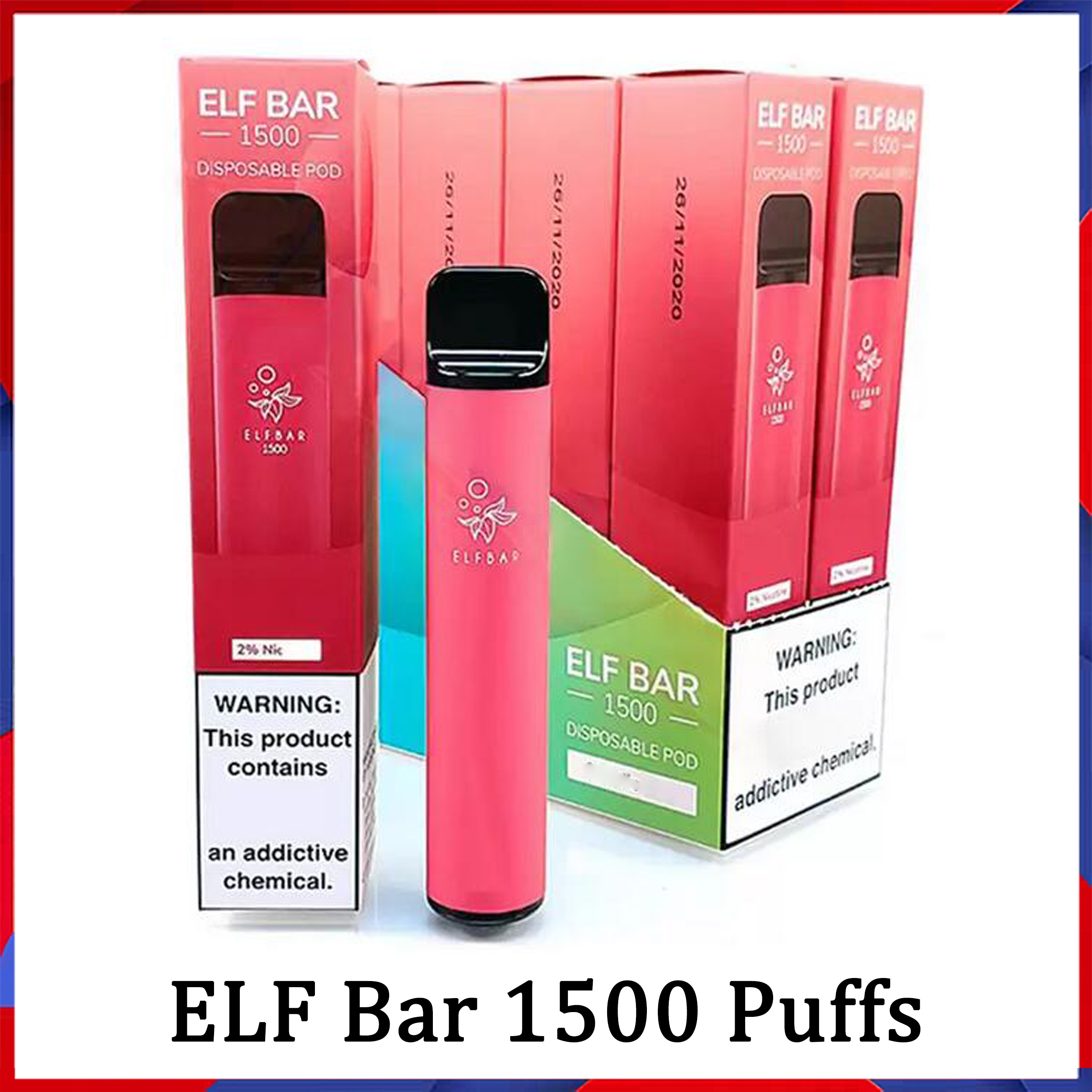 

ELF Bar 1500 Puffs E Cigarette Disposable Pod Device 1500Puffs 850mAh Battey 4.8ml Pods Cartridge Vapes Kit disposables 16 Colors Vs Air bar Lux