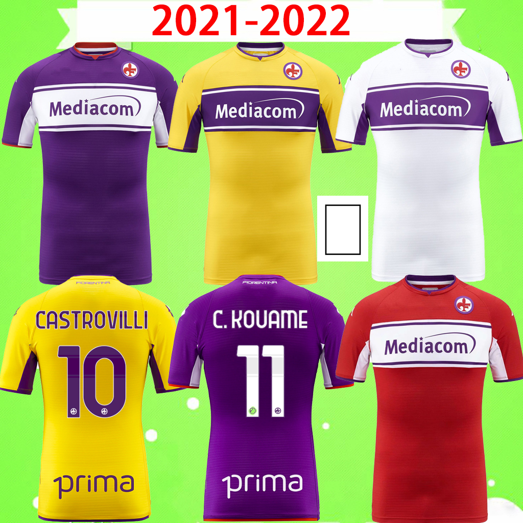 

2021 2022 Fiorentina Soccer jerseys Firenze 21 22 football Shirt BIRAGHI MILENKOVlC VLAHOVlC CASTROVILLI C. KOUAME ERICK IGOR Maglia da calcio home away third fourth