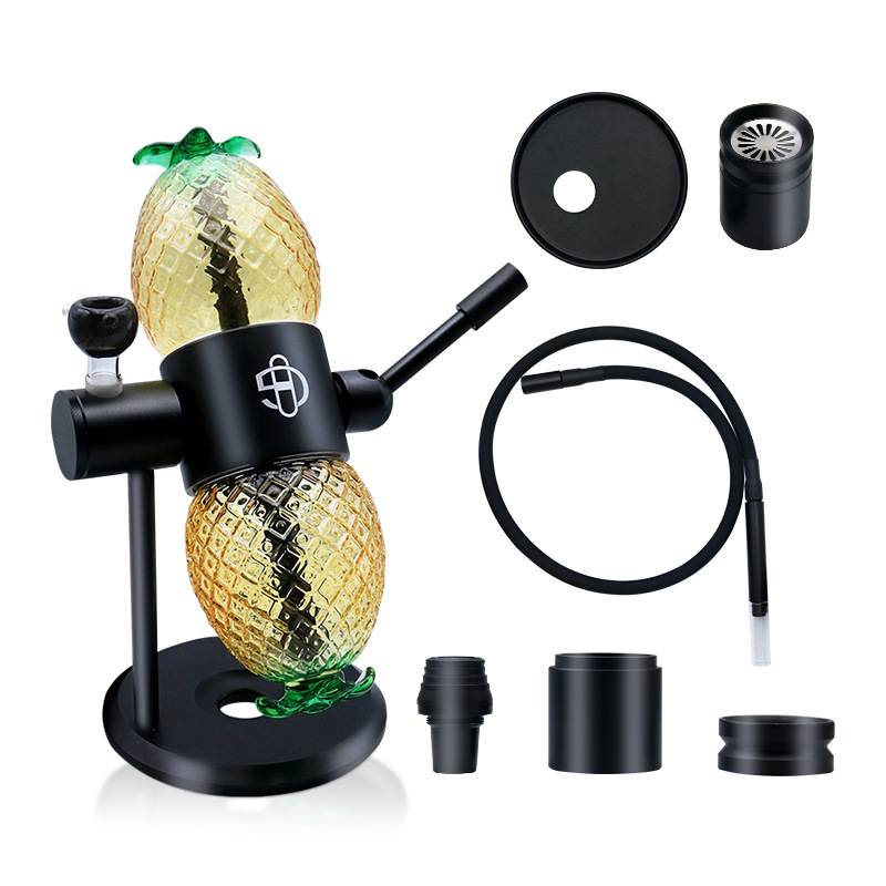 

Pinapple Shape Gravity Hookahs With Logo Starter kits Glass Water Pipes Recycler Bong Smoking Pipe For shisha Tobacco Dried Herb Concentrate Oil