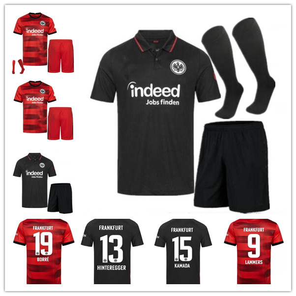 

21 22 Eintracht Frankfurt away red soccer jerseys 2021 2022 Die Adler SOW SILVA KOSTIC JOVIC football uniform kids kit HASEBE KAMADA jersey