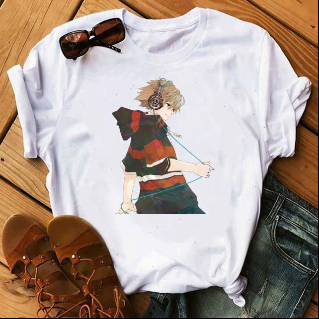 

cute anime harajuku tumblr cartoon womens t shirts print o neck loose short sleeve femme, White