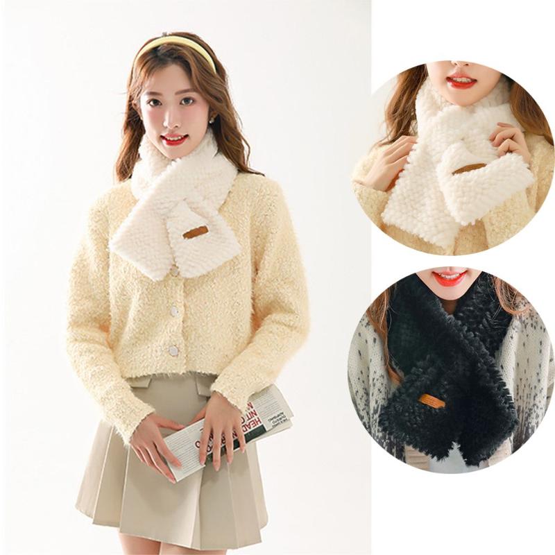 

Scarves Fashion Soft Keep Warm Cute Faux Fur Scarf Pineapple Grid Three-Dimensional