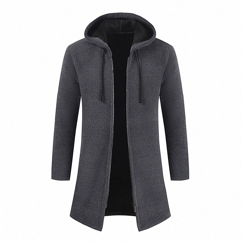 Pull de cardigan unisexe pour hommes tricoté couleur massif élégant manches longues à manches courantes cardigans cardigans à capuche d'automne h