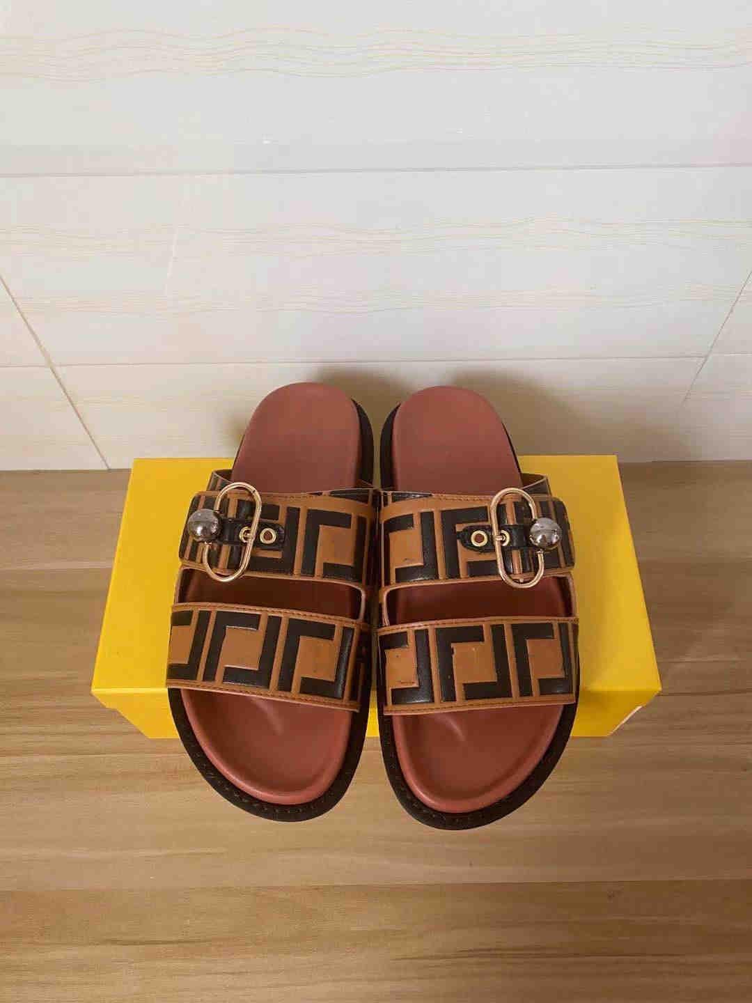 

2021f Designer Slippers Rubber Slides Sandals Blooms brown black White Web Fashion Mens Slippers Womens Shoes Beach Flip Flops with Flower Box 35-45