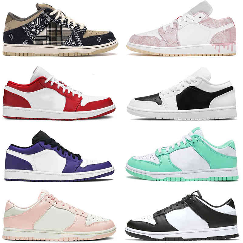 

SB DUNK Chunky Dunky Mens Womens Jumpman 1 1s Low Basketball Shoes Paint Drip Orange Pearl P on Camcorder Green Glow Travis Sports