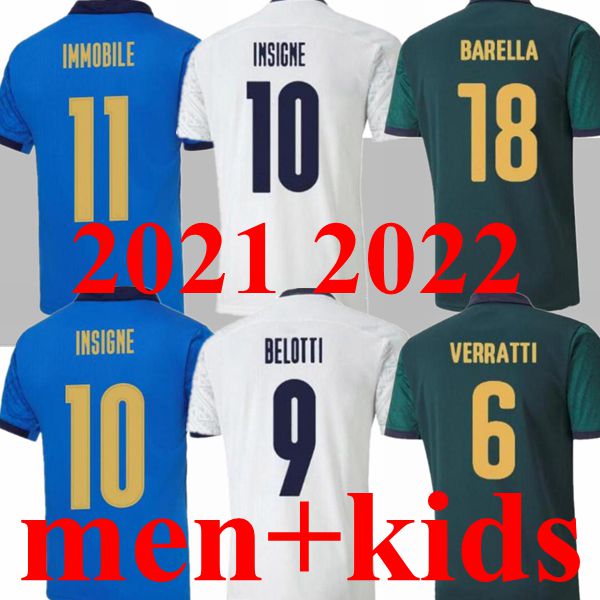 

2020 2021 soccer Jersey home away Italy JORGINHO EL SHAARAWY BONUCCI INSIGNE BERNARDESCHI Adult men + kids kit FOOTBALL SHIRTS, Blue