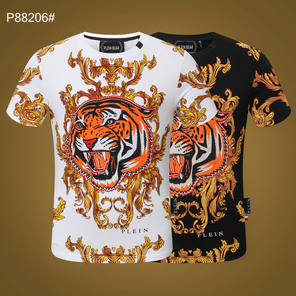 

PLEIN BEAR T SHIRT Mens Designer Tshirts Brand Clothing Rhinestone Skull Men T-shirts Classical High Quality Hip Hop Streetwear Tshirt Casual Top Tees PB 11323, White